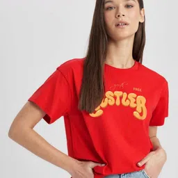 MISCHIEF MONKEY Women Printed Extended Sleeves Applique T-shirt image 3