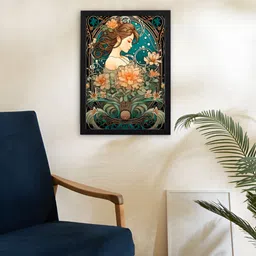 Giftii Beige & Green Printed Wooden Framed Wall Art image 2