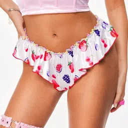 LULU & SKY Printed Ruffled Mid-Rise Bikini Briefs-picture-37