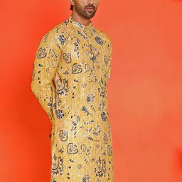 Anouk Men Floral Printed Sequinned Floral Kurta image 5
