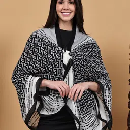 LOOM LEGACY Women Geometric Printed Woolen Stole with Taping Border-picture-16