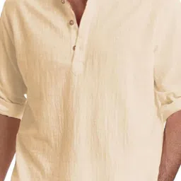 AMRIT TOP WEAR Men Solid Daily Cotton Straight Kurta image 3