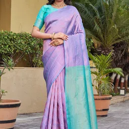 SATYAM WEAVES Woven Design Zari Silk Cotton Handloom Banarasi Saree-image-56