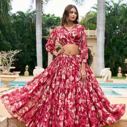 Kaizen TEXO FAB Printed Semi-Stitched Lehenga & Unstitched image 5