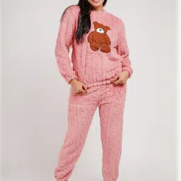 Stem Rope Self Designed Round Neck Night Suit-image-22