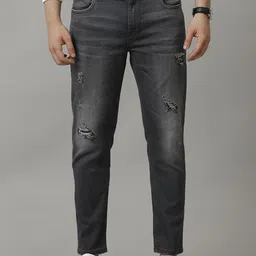 Voi Jeans Men Track Skinny Fit Low Distress Heavy Fade Stretchable Jeans-image-18