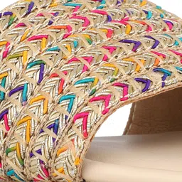 Inc 5 Women Embellished Open Toe Flats with Embroidered image 5