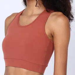 UMILDO Women Full Coverage Removable Padding Dry Fit Racerback Bra image 2