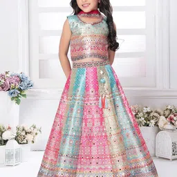JAY NAGNATH FAB Girls Embellished Mirror Work Ready to Wear Lehenga & Blouse With Dupatta-picture-14