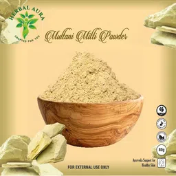 HERBALAURA Set Of 3 Multani Mitti- 100 g- Hibiscus- 80 g & Rose Petal Powder- 80 g image 4