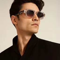 Espee Men Brown Lens & Gold-Toned Rectangle Sunglasses with UV Protected Lens-picture-11