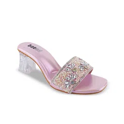 BAESD Embellished Party Block Sandals image 1
