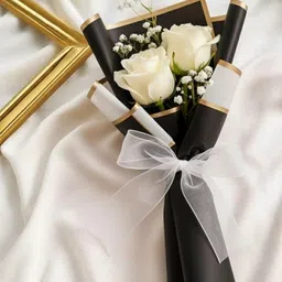 BARAKATH White 1 Pieces Rose Artificial Flower image 4