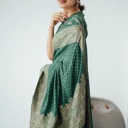 WOVENSTOCK Woven Design Zari Handloom Kanjeevaram Saree image 3