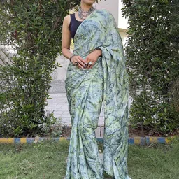 V3 FASHION STUDIO Floral Satin Ready to Wear Jamdani Saree image 2