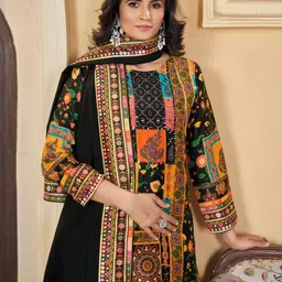 JAY NAGNATH FAB Printed Art Silk Kurta Sets image 4