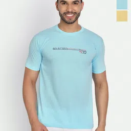 ZEFFIT Men Pack Of 3 Typography Printed Round Neck Cotton T-shirts-image-88