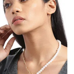 Zaphariq Gold-Plated Pearls Beaded Minimal Necklace-picture-31