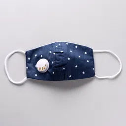 Babyhug 4 to 8 Years Printed Face Mask with Carbon Filter and Breathing Valve Light & Navy Blue - Pack of 2 image 3