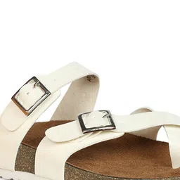 MOZAFIA Women Open Toe Flats with Buckles image 5