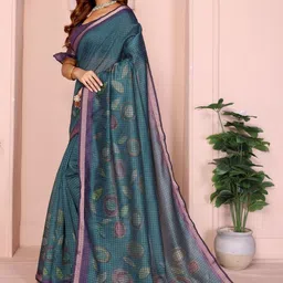 Moda Rapido Floral Zari Chanderi Saree image 3