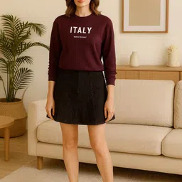 Lagashi Women Typography Printed Round Neck Sweatshirt image 5