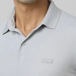 Mufti Men Solid Polo Collar Nylon Slim Fit T-shirt image 3