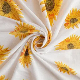 HOMEMONDE Yellow & White 2 Pieces Floral Printed Sheer Window Curtains image 5