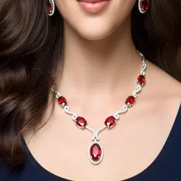 BlingNation American Diamond Stone-Studded Jewellery Set image 3