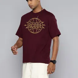 R.Code by The Roadster Life Co. Men Printed Applique T-shirt image 2