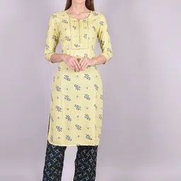 Indiwest Floral Printed Round Neck Kurta With Palazzos-picture-36