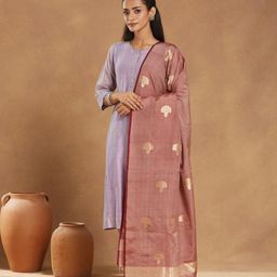Fabindia Geometric Woven Design Banarasi Cotton Silk Dupatta-picture-11