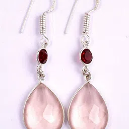 AAR Jewels Rhodium-Plated German Silver Topaz Drop Earrings-image-33