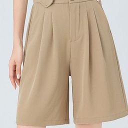 StyleCast x Revolte Women Loose Fit Mid-Rise Pleated Shorts-image-93