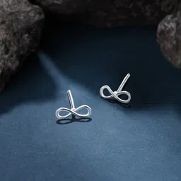 Accessorize 925 Sterling Silver Classic Infinity Studs image 1