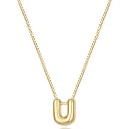 ARISTAL Jewellery Gold-Plated Bubble Letter U Pendant With Chain-picture-39