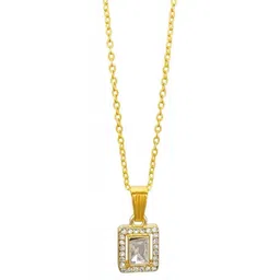 SZN Gold-Plated Artificial Stones Studded Square Shaped Pendants With Chains image 5