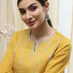 Biba Brass Plated Artificial Stones and Beads Studded Drop Earrings image 4