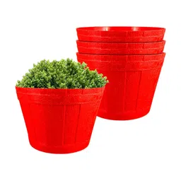 GARDEN'S NEED 4-Pcs Red Textured Planters-picture-38