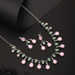 Jazz and Sizzle Silver-Plated Cubic Zircon Studded Jewellery Set-picture-55