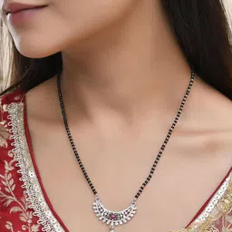 Anouk Silver-Plated Artificial Beaded Mangalsutra image 2