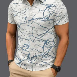 zebu Men 2 Printed Polo Collar T-shirt-image-7
