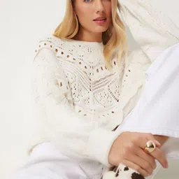 Happiness istanbul Women Cable Knit Pullover image 1