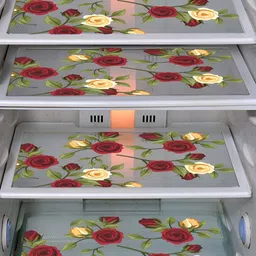 LooMantha 5-Pcs Black & Maroon Printed Refrigerator Covers image 3