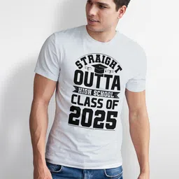 Seekbuylove Men Typography Printed Round neck Short Sleeves Bio Finish Cotton T-shirt image 3