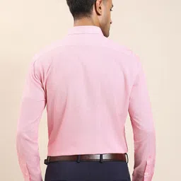 Turtle Standard Self Design Spread Collar Pure Cotton Regular Fit Formal Shirt image 4