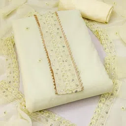 SHADOW & SAINING Embroidered Silk Georgette Unstitched Dress Material image 3