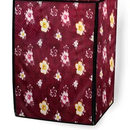 The Furnishing Tree Front Load Washing Machine Cover Floral Red Compatible for 7 Kg Elite ZXL image 2