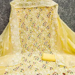 Peachmode Embroidered Unstitched Dress Material-picture-32