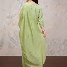 Vishudh Women Ethnic Motifs Embroidered Regular Kurta with Trousers & With Dupatta image 5